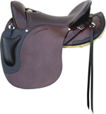 Sattel mit Seitenblatt - Braun-Schwarz Applikationen