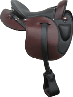 Sattel mit Seitenblatt - Braun Schwarz