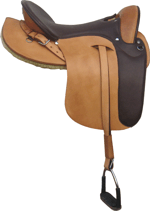 Sattel mit Seitenblatt - Natur Braun