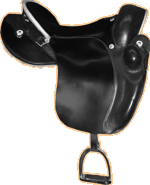 Sattel mit Seitenblatt - Schwarz Weiß