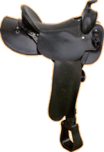 Westernsattel - Round Skirt Schwarz